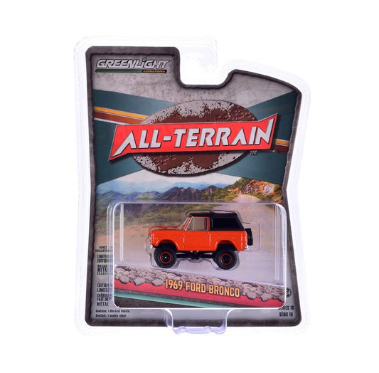 1969 Ford Bronco Poppy Red - Series All Terrain - Greenlight - Scala 1/64