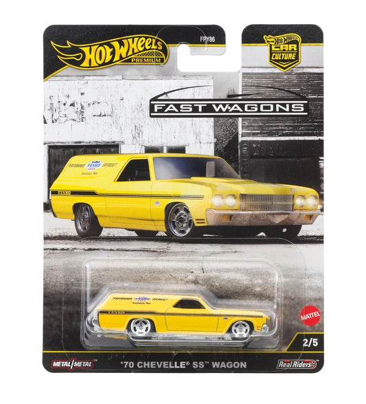 '70 Chevrolet Chevelle SS Wagon Yellow Fast Wagons Series - Series Car Culture - Hot Wheels Premium - Scala 1/64