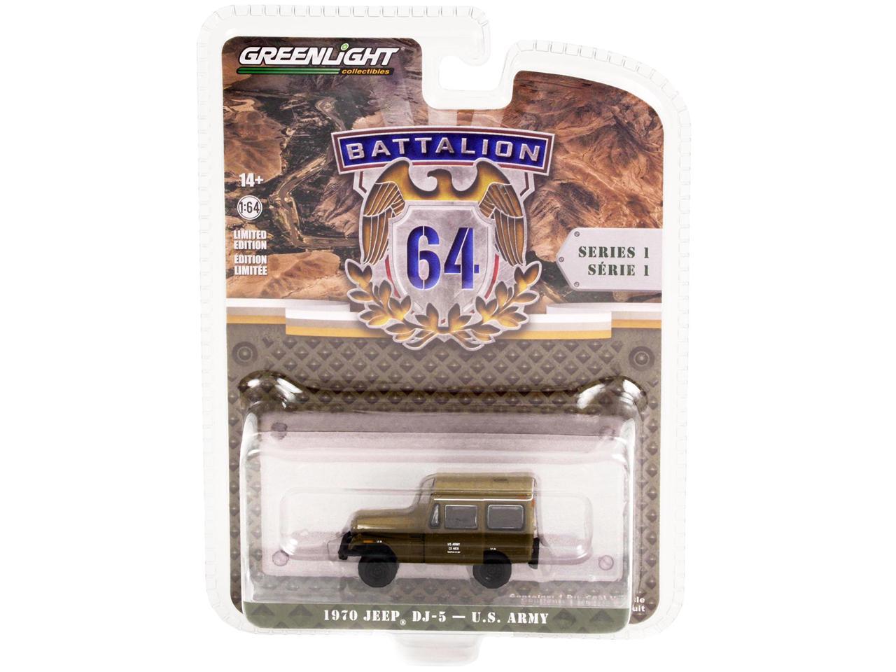 1970 Jeep DJ-5 U.S. Army - Series Battalion 64 - Greenlight - Scala 1/64