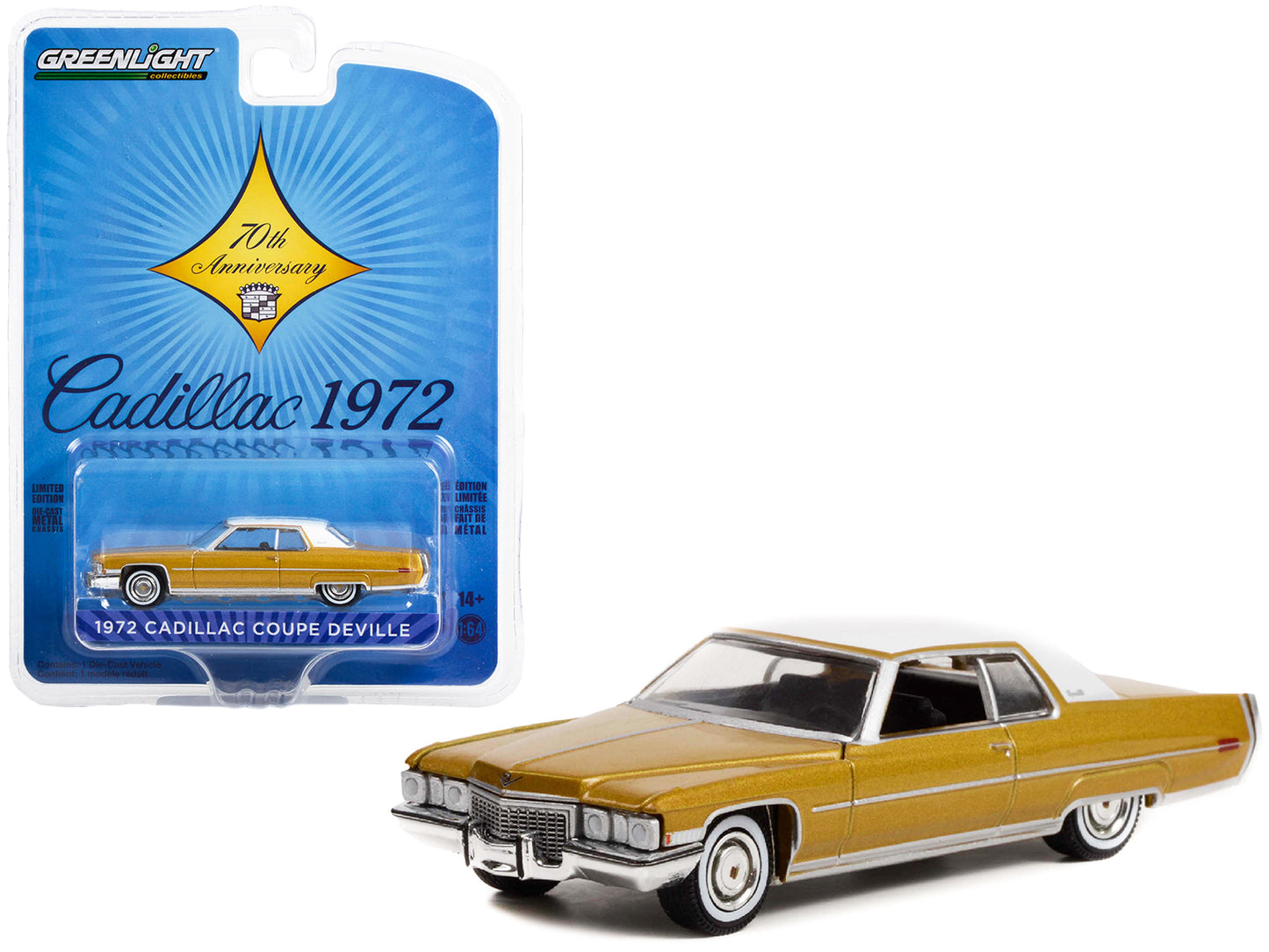 1972 Cadillac Coupe deVille (Cadillac 70th Anniversary) - Greenlight - Scala 1/64