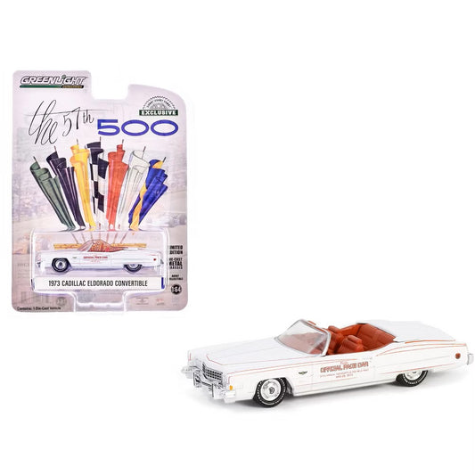 1973 Cadillac Eldorado Convertible "57th Annual Indianapolis" White with Red Interior - Greenlight - Scala 1/64