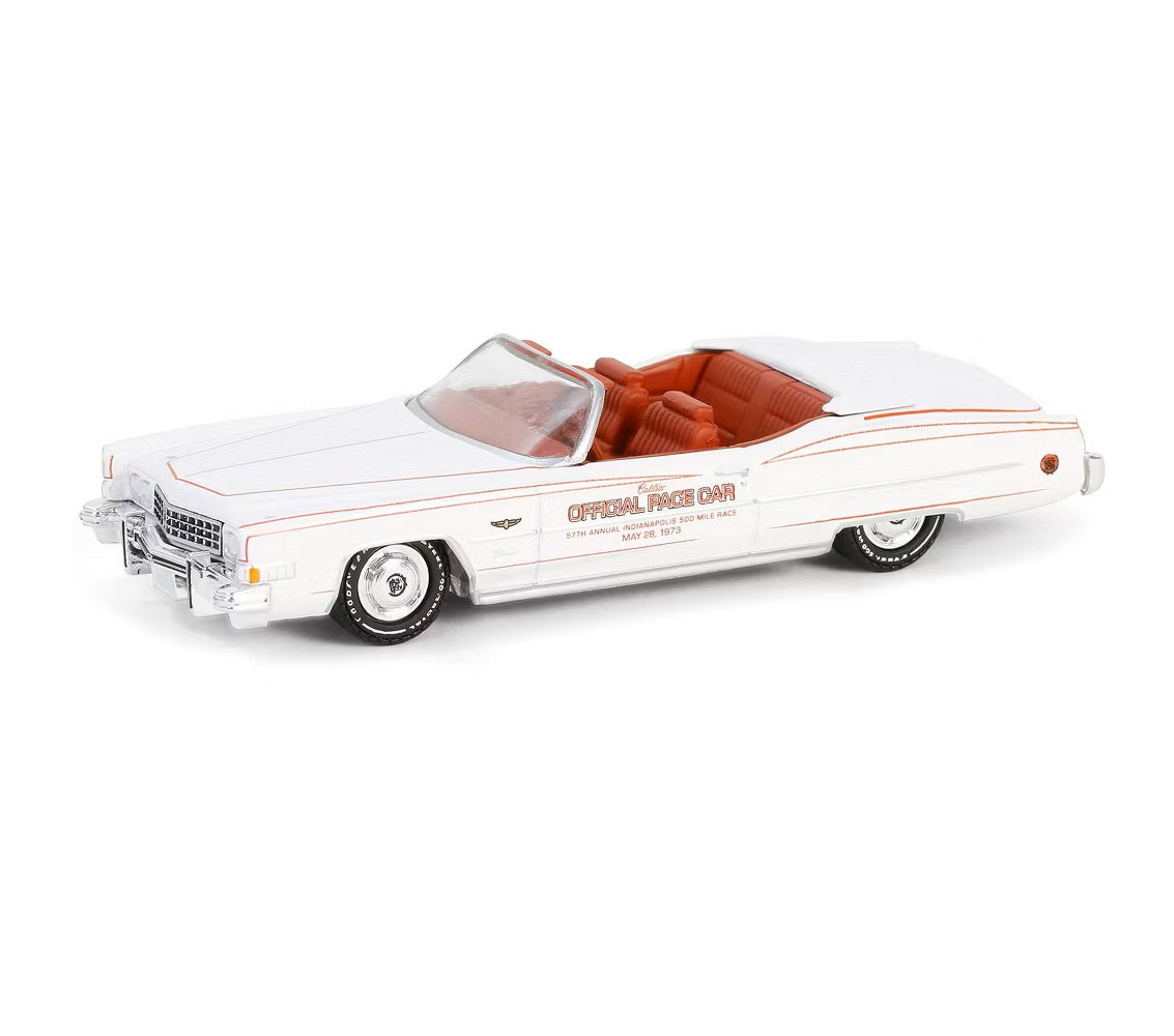 1973 Cadillac Eldorado Convertible "57th Annual Indianapolis" White with Red Interior - Greenlight - Scala 1/64