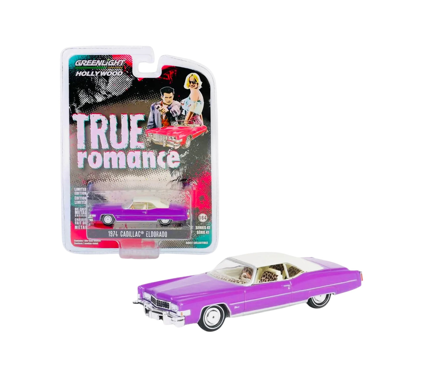 1974 Cadillac Eldorado Convertible True Romance movie - Hollywood Series - Greenlight - Scala 1/64