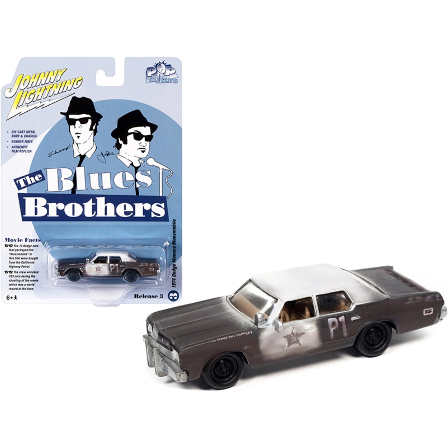 Dodge Monaco 1975 Policía de Chicago The Blue Brothers - Johnny Lightning - Escala 1/64