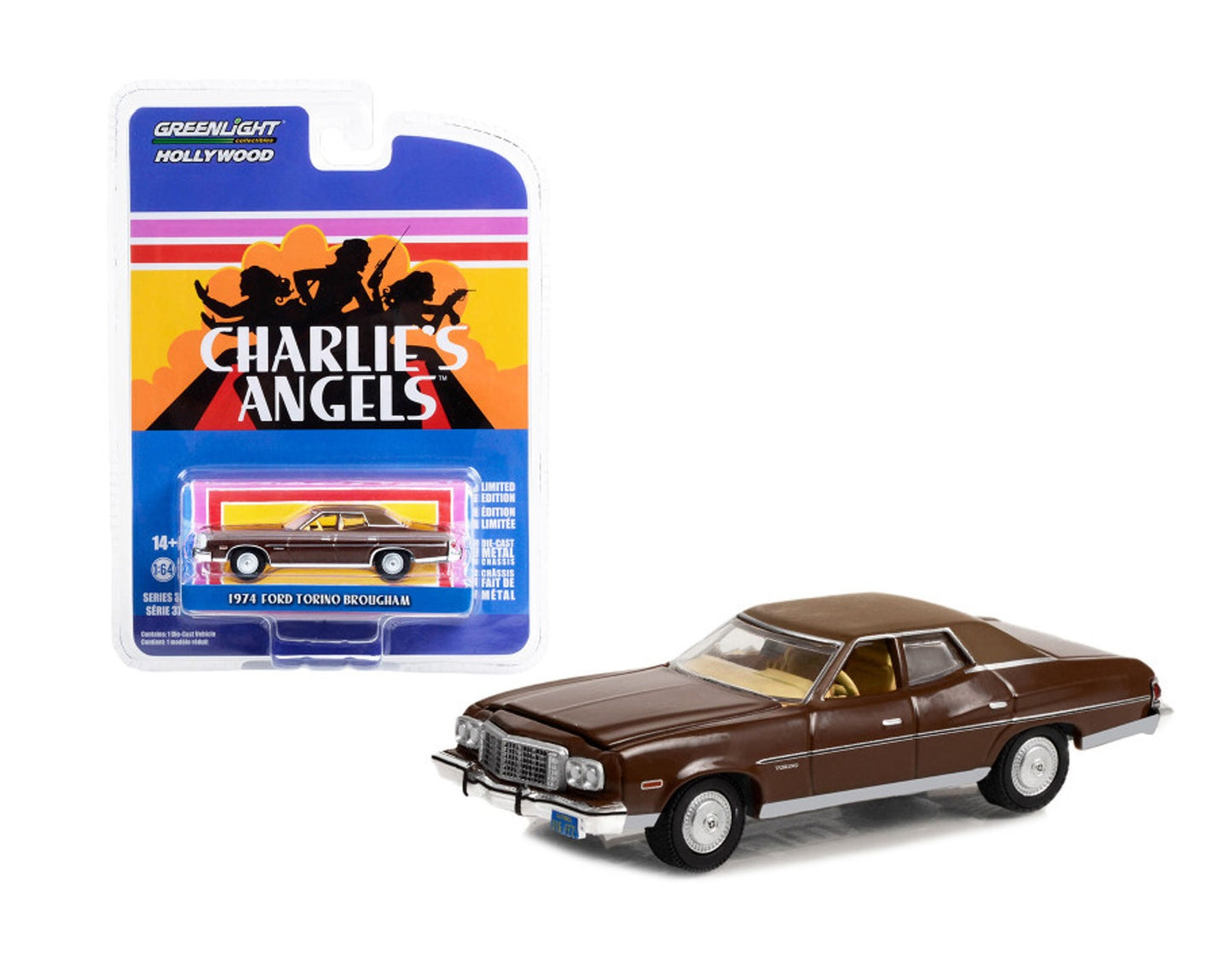 1974 Ford Torino Brougham Charlie's Angels - Greenlight - Scala 1/64 Hollywood Series