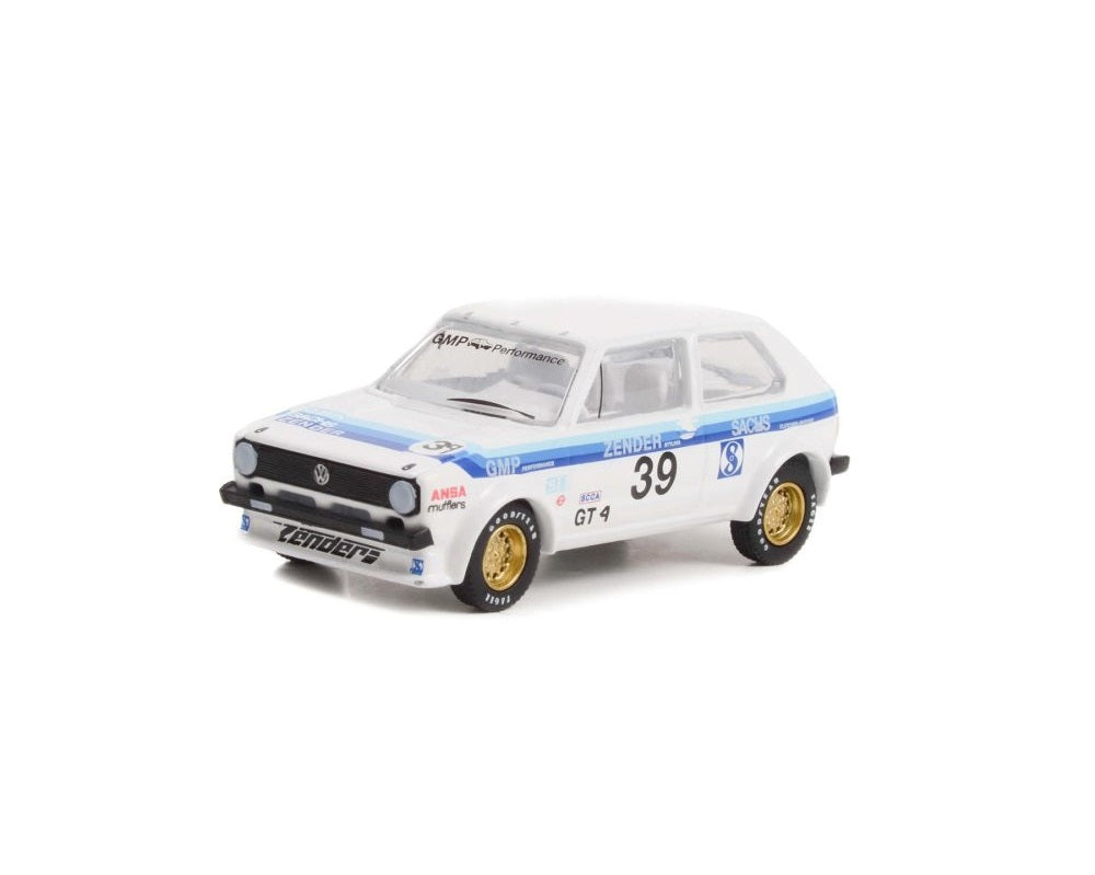 1975 Volkswagen Rabbit Mk1 #39 White with Blue Stripes GMP Performance Series Hot Hatches - Greenlight - Scala 1/64