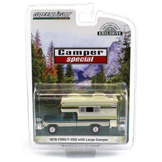 1978 Ford F-250 with Large Camper - Greenlight - Scala 1/64