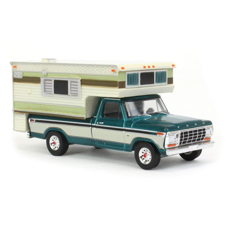 1978 Ford F-250 with Large Camper - Greenlight - Scala 1/64