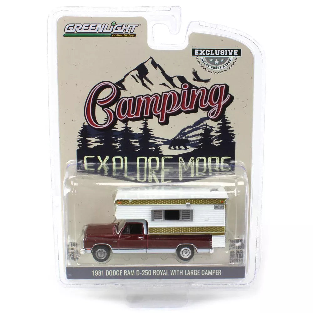 1981 Dodge Ram D-250 Royal with Large Camper - Greenlight - Scala 1/64