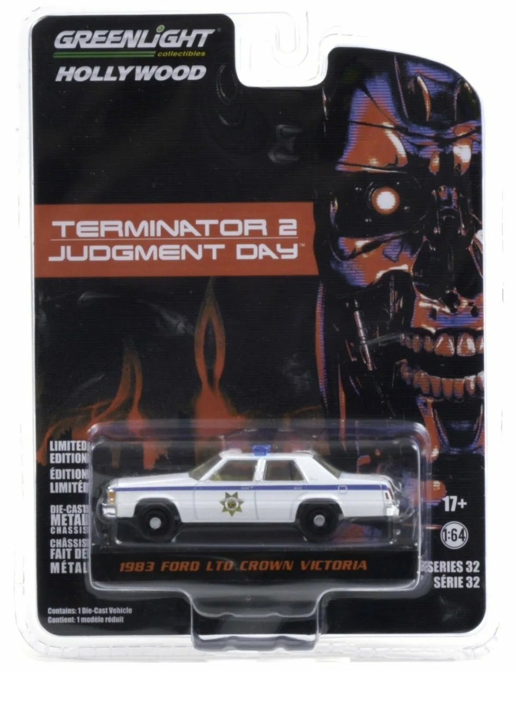 1983 Ford LTD Crown Victoria Police Terminator 2 Judgment Day - Luz verde - Escala 1/64