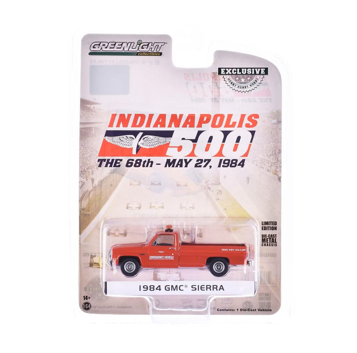 1984 GMC Sierra Pickup Truck "68th Annual Indianapolis 500 Mile Race Emergency Vehicle" Red - Hobby Exclusive - Greenlight - Scala 1/64