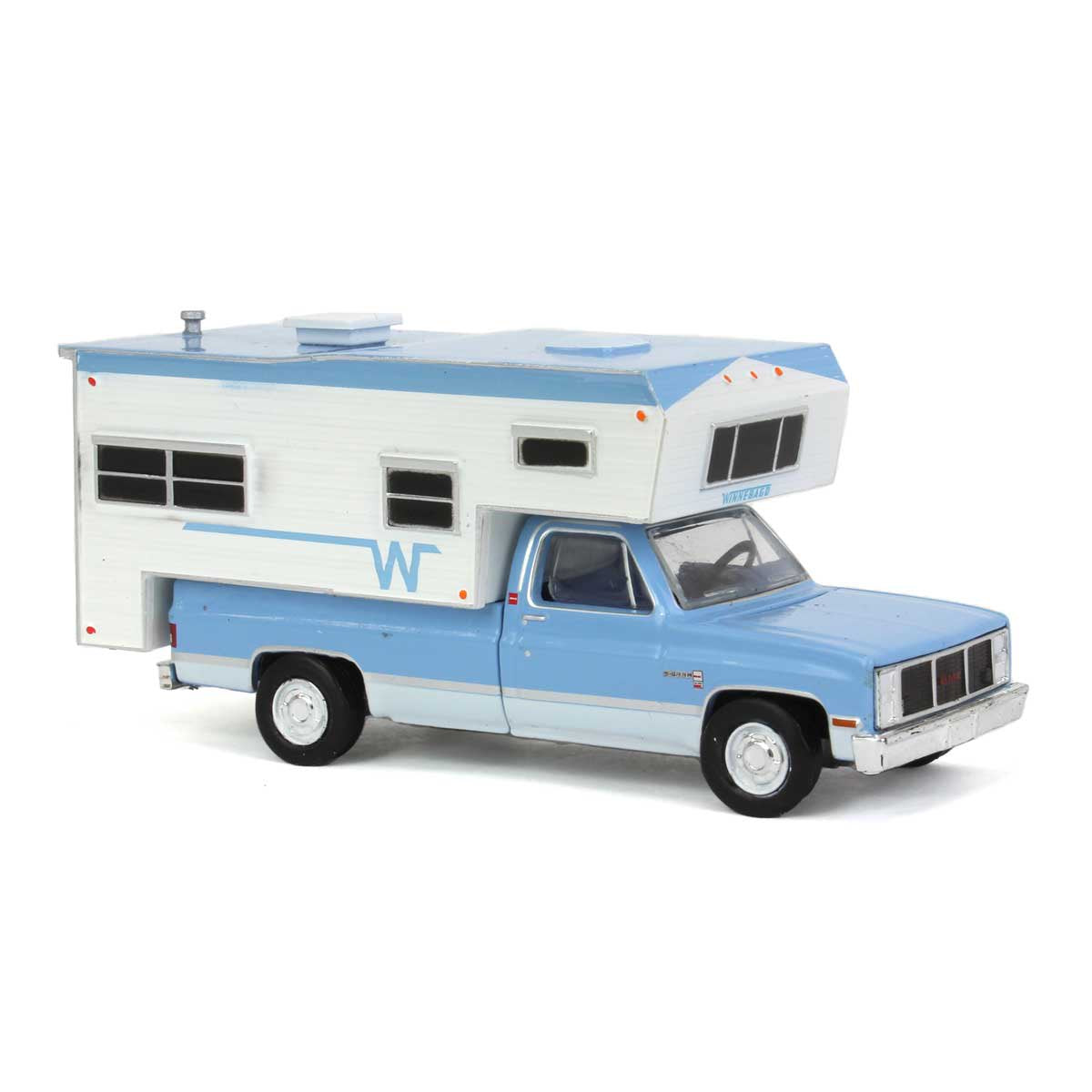 1985 GMC 2500 Sierra with Winnebago Slide in Camper - Greenlight - Scala 1/64