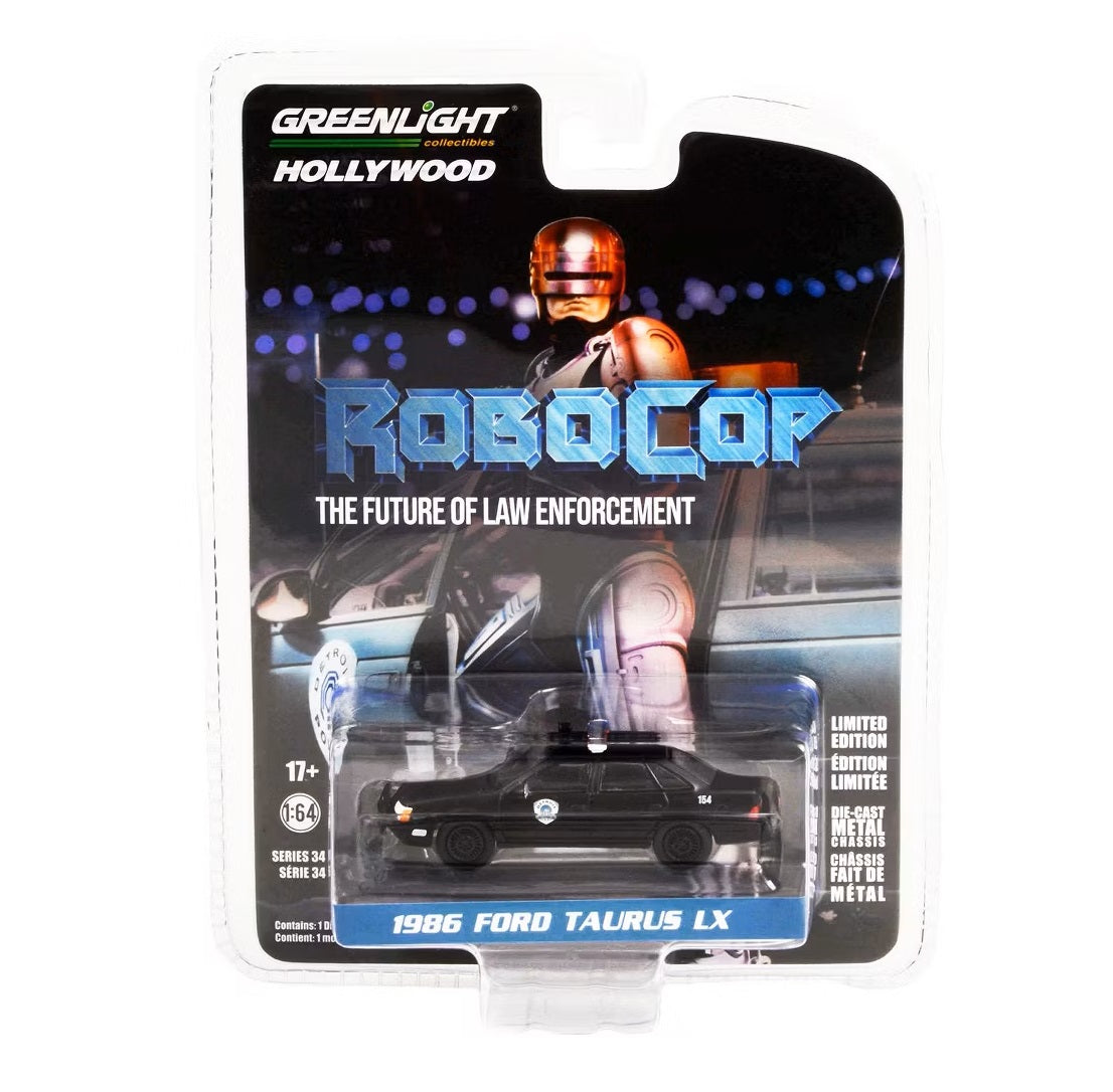 1986 Ford Taurus LX Matt Black "Detroit Police" "RoboCop" (1987) Movie - Hollywood Series - Greenlight - Scala 1/64