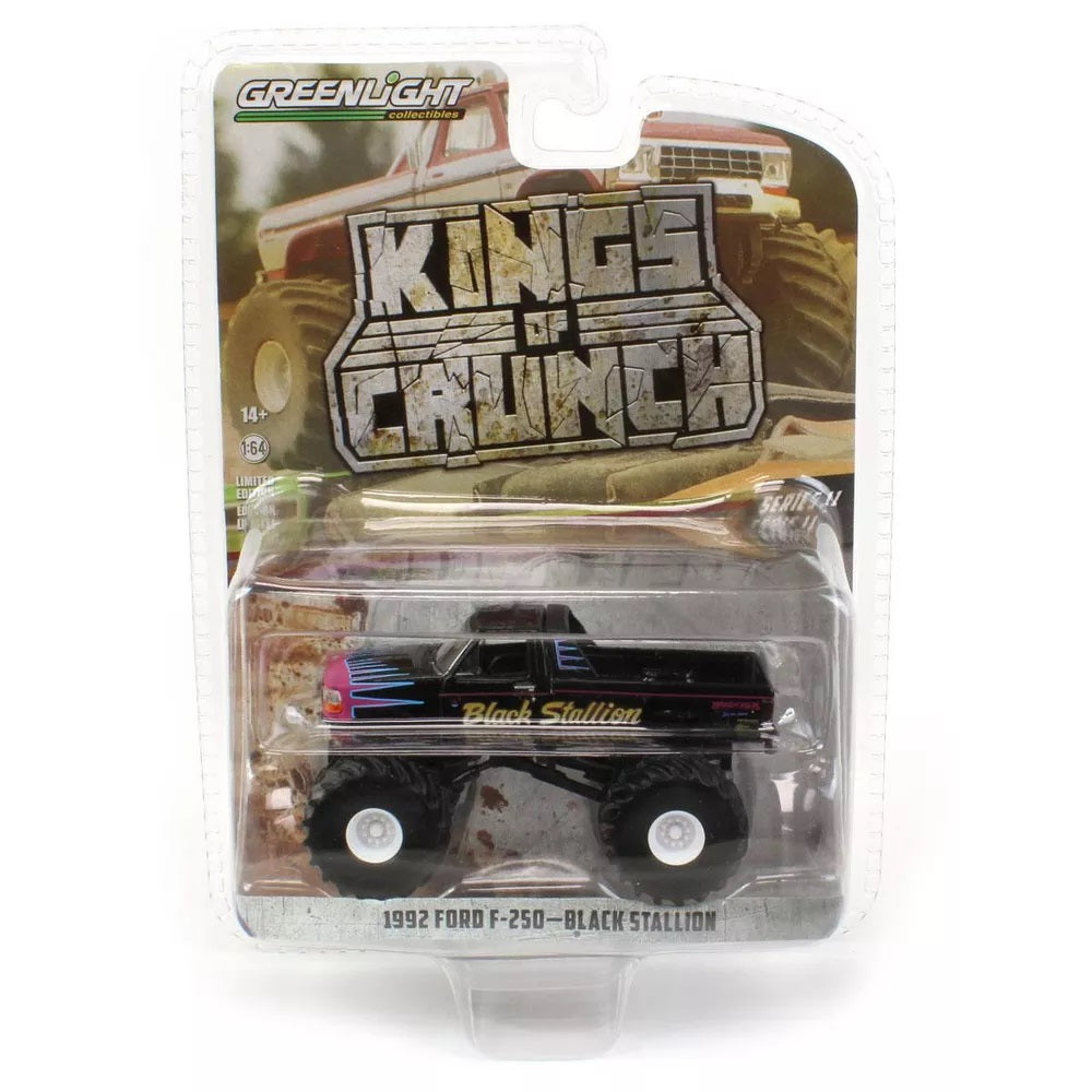 1992 Ford F-250 Black Stallion Monster Truck Kings of Crunch - Greenlight - Scala 1/64