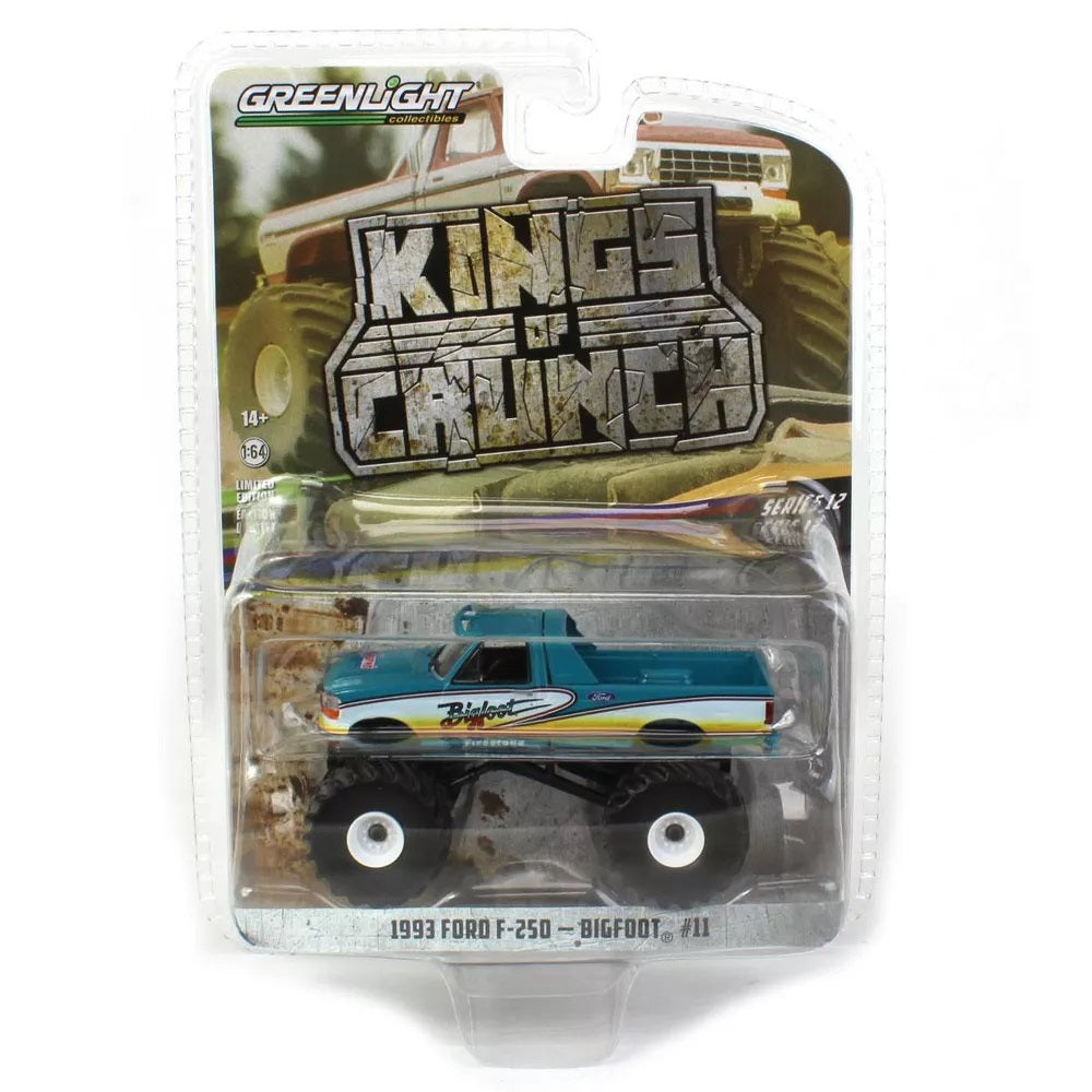 1993 Ford F-250 Wildfoot Bigfoot Monster Truck Kings of Crunch - Greenlight - Scala 1/64