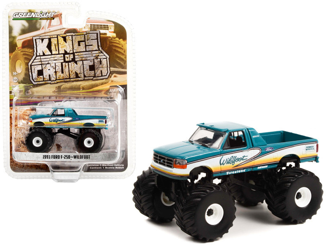 1993 Ford F-250 Wildfoot Monster Truck Kings of Crunch - Greenlight - Scala 1/64