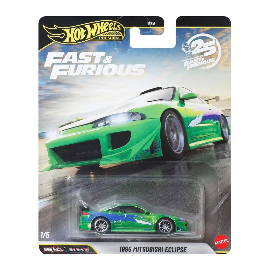 1995 Mitsubishi Eclipse Fast & Furious 25th Anniversary - Hot Wheels Premium - Scala 1/64