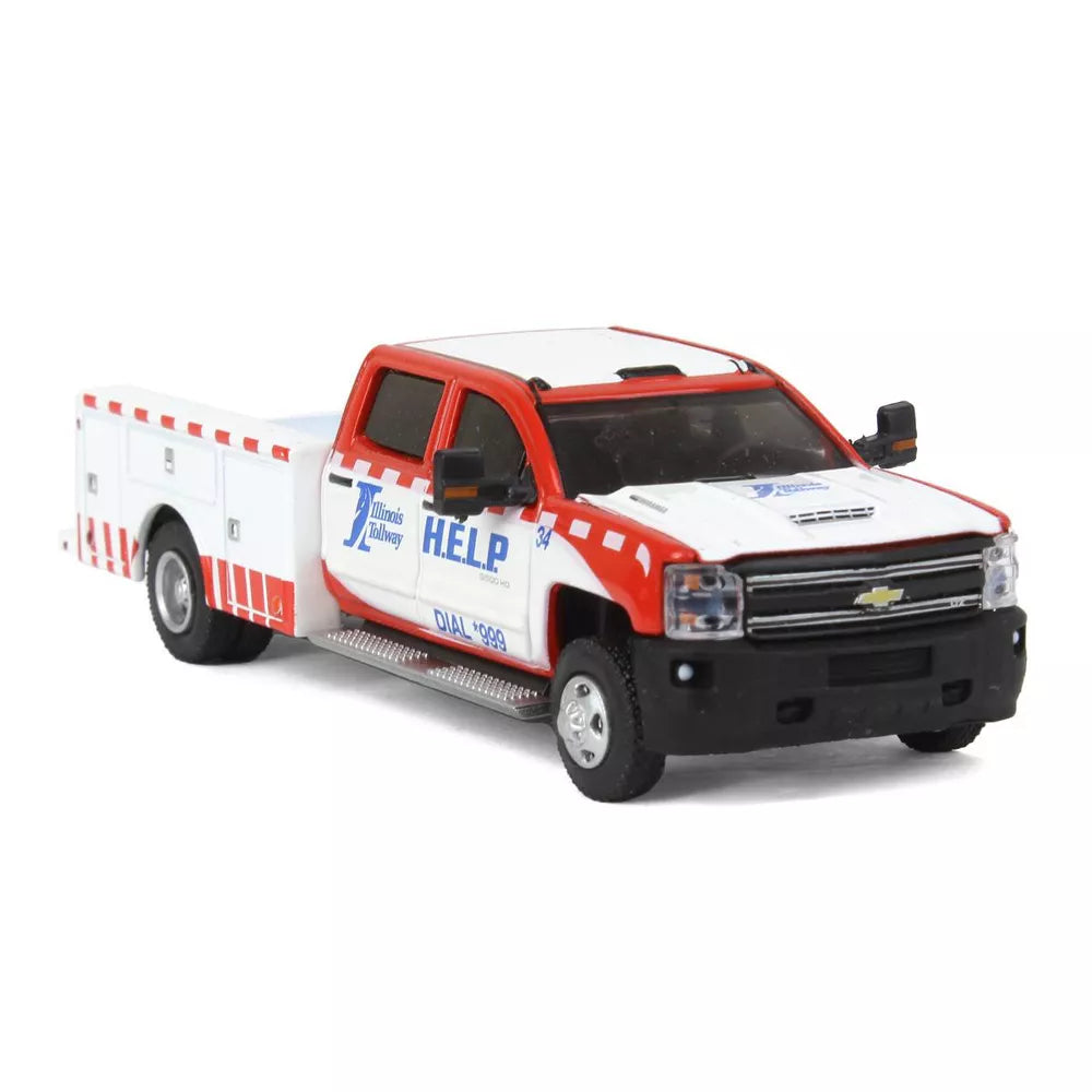 2018 Chevrolet Silverado 3500 Service Bed Illinois Tollway - Dually Drivers Series - Greenlight - Scala 1/64