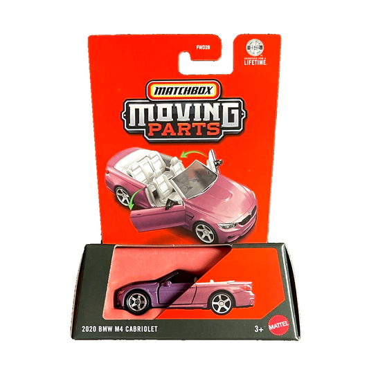 2020 BMW M4 Cabriolet Violet - Matchbox Moving Parts - Scala 1/64 Circa