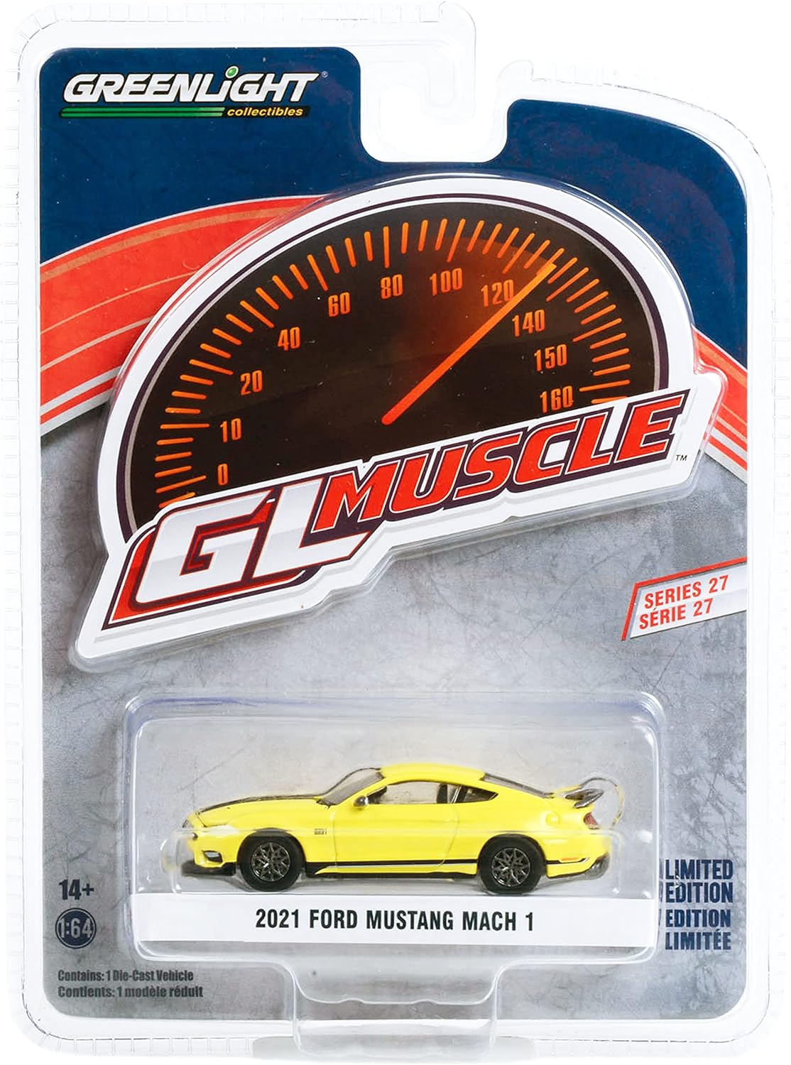 2021 Ford Mustang Mach 1 Amarillo - GL Muscle Series - Greenlight - Escala 1/64