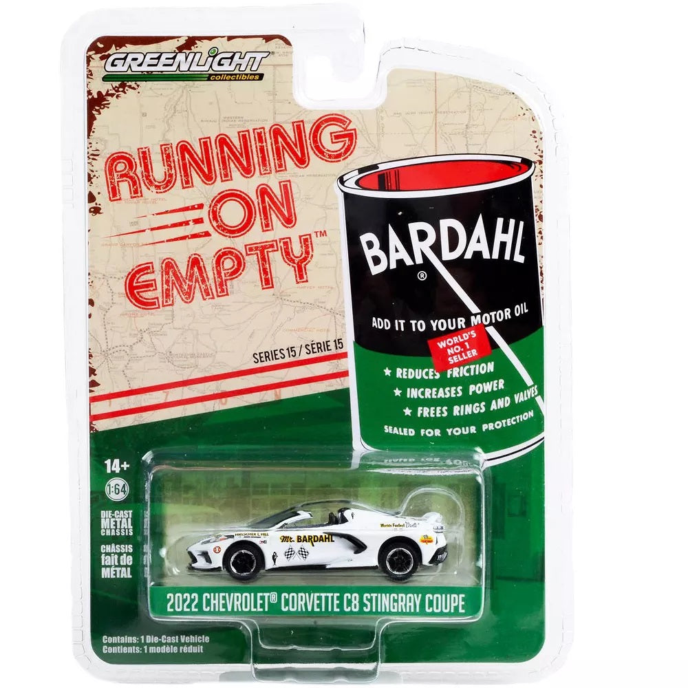 2022 Chevrolet Corvette C8 Stingray Coupe Bardahl White Series Running On Empty - Greenlight - Scala 1/64