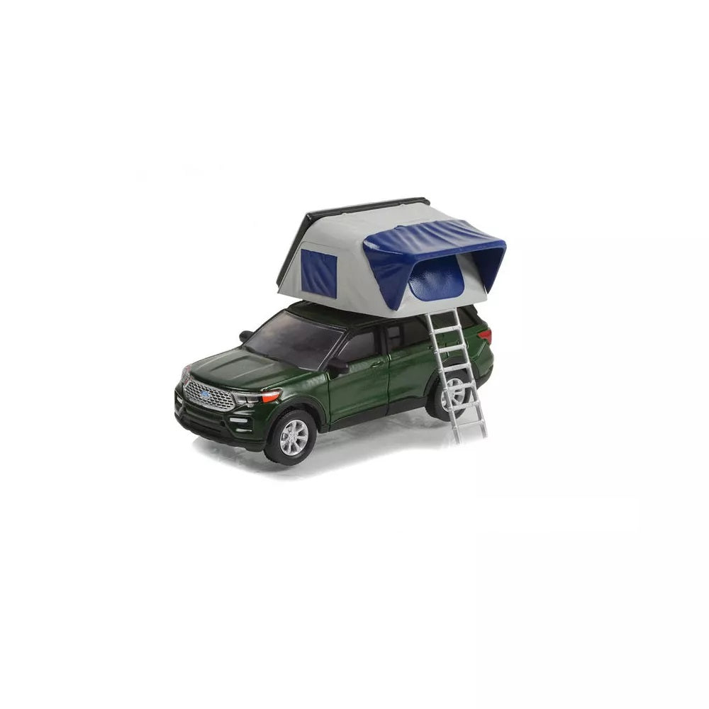 Ford Explorer 2022 con carpa en la azotea Serie Great Outdoors - Greenlight - Escala 1/64