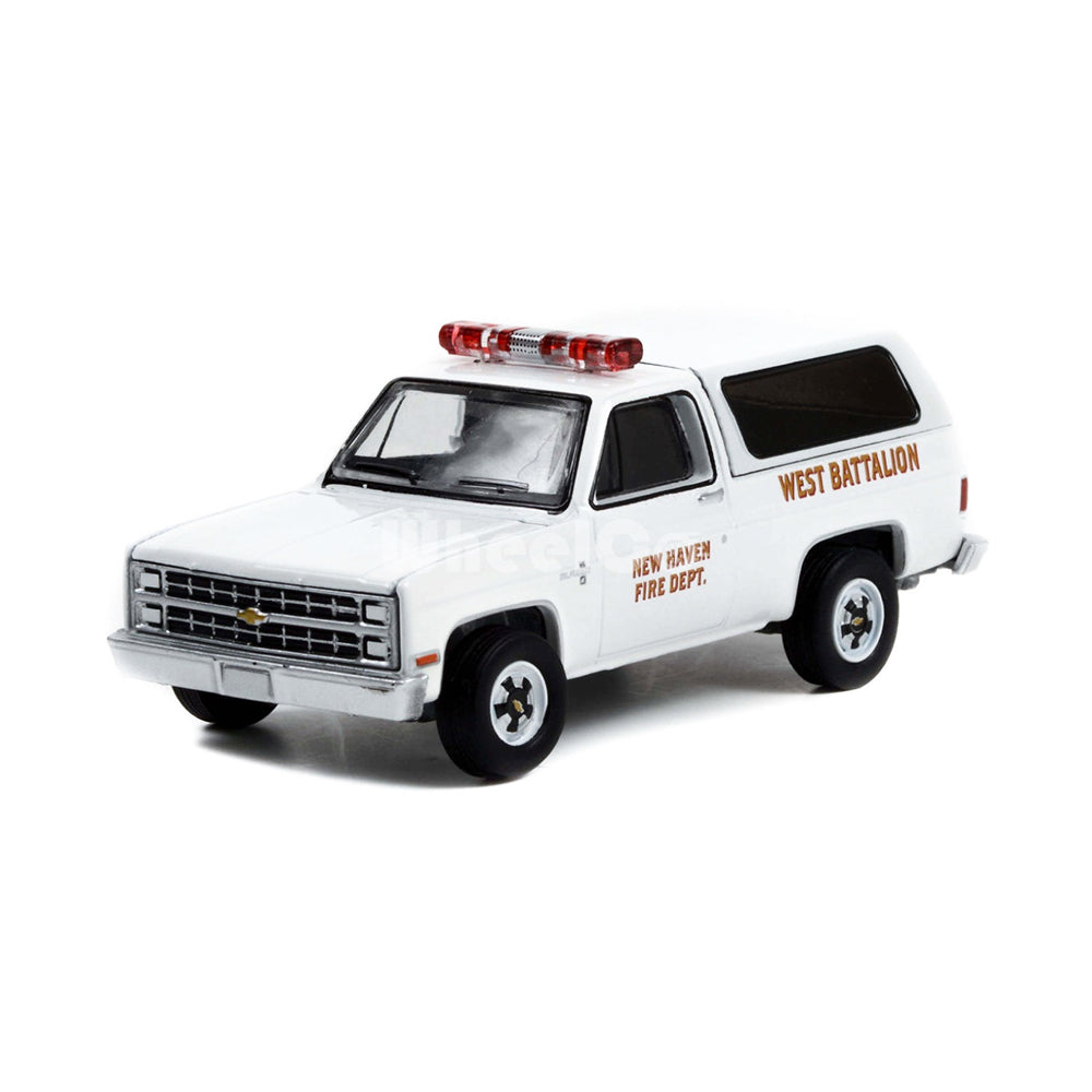 1985 Chevrolet K5 Blazer New Haven Fire Departamento de Bomberos de Connecticut - Serie Bomberos y Rescate - Greenlight - Escala 1/64