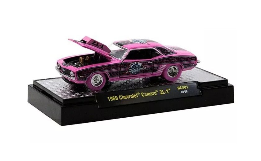 1969 Chevrolet Camaro ZL-1 Rosa Las Vegas 2023 Supercon - Máquinas M2 - Escala 1/64