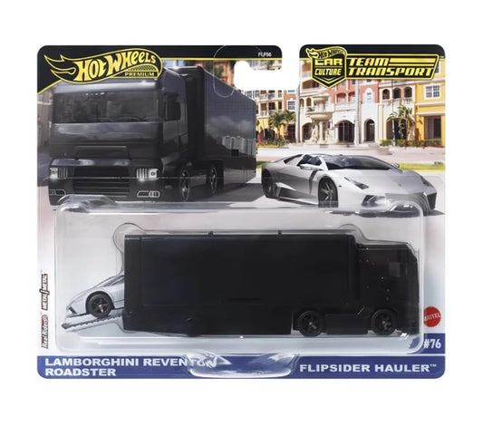 Lamborghini Reventon Roadster + Flipsider Hauler - Series Car Culture Team Transport - Hot Wheels Premium - Scala 1/64