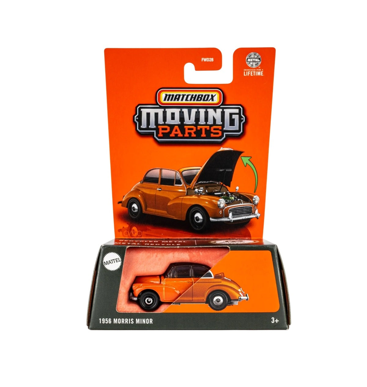 1956 Morris Minor Orange - Matchbox Moving Parts - Scala 1/64 Circa