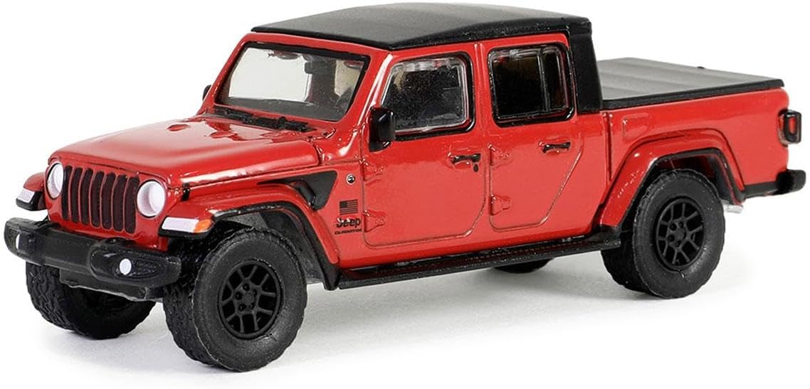 Jeep Gladiator Freedom 2023 Rojo - Luz verde - Escala 1/64