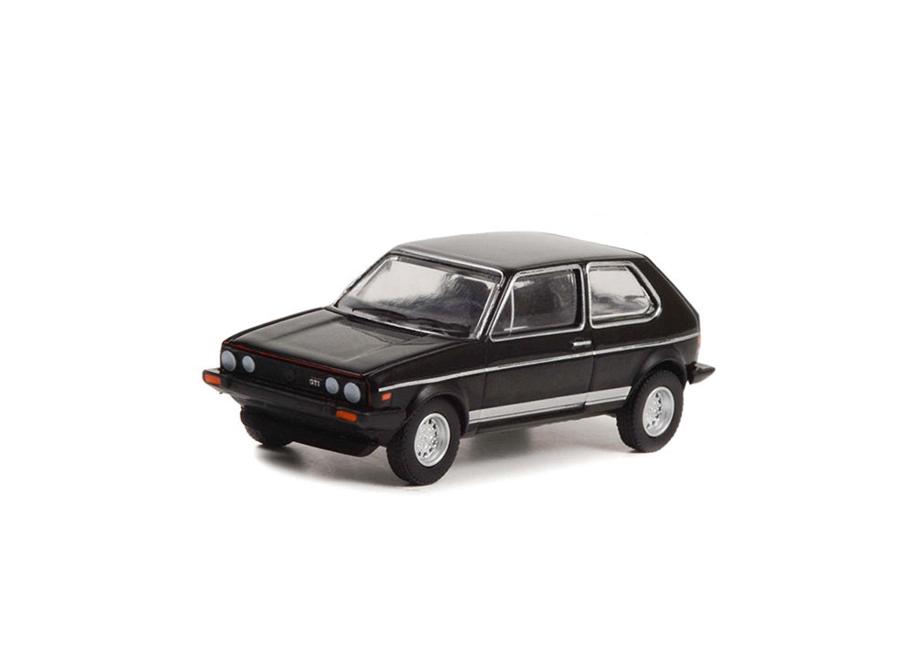 1983 Volkswagen Golf Mk1 GTI Black with Silver Stripes Series Hot Hatches - Greenlight - Scala 1/64