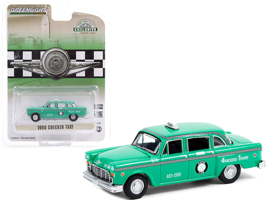 1969 Checker Taxi verde claro "Zone Cab Co." - Luz verde - escala 1/64