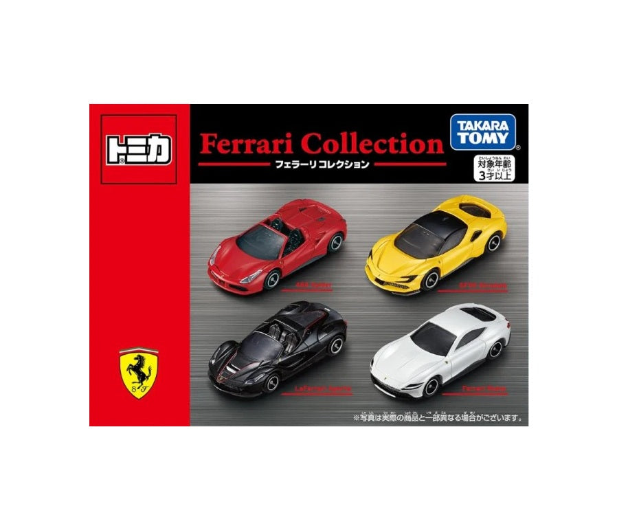 Set 4 Cars Ferrari Collection - Takara Tomy Tomica - Scala 1/64