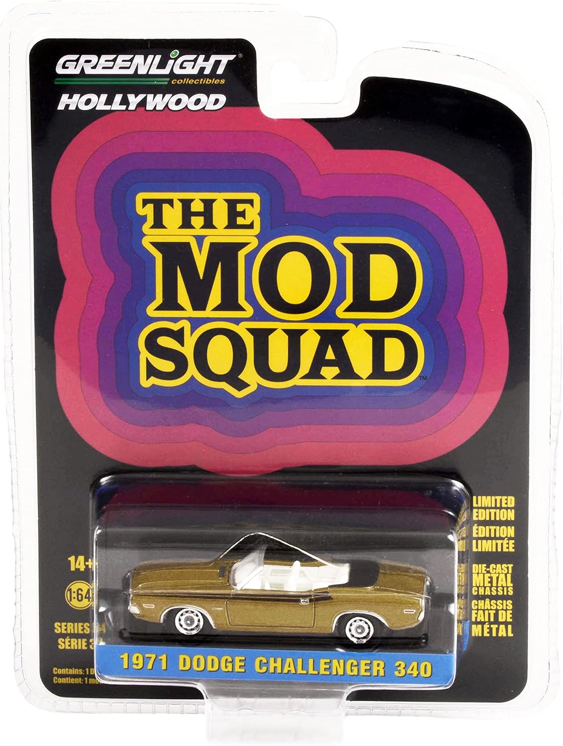 Dodge Challenger 340 1971 Mod Squad TV Series - Greenlight - Scala 1/64