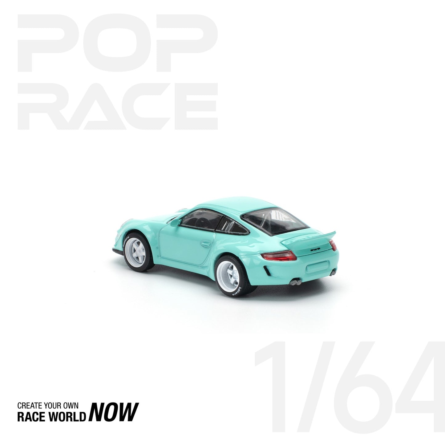 Porsche 997 RWB Tiffany Blue - Pop Race - Scala 1/64 PR64-237