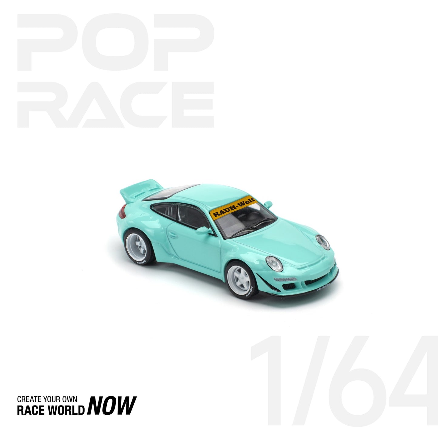Porsche 997 RWB Tiffany Blue - Pop Race - Scala 1/64 PR64-237