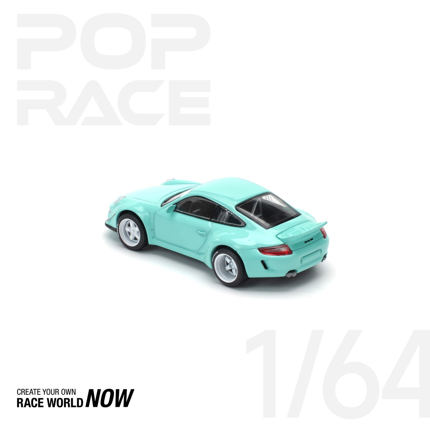 Porsche 997 RWB Tiffany Blue - Pop Race - Scala 1/64 PR64-237