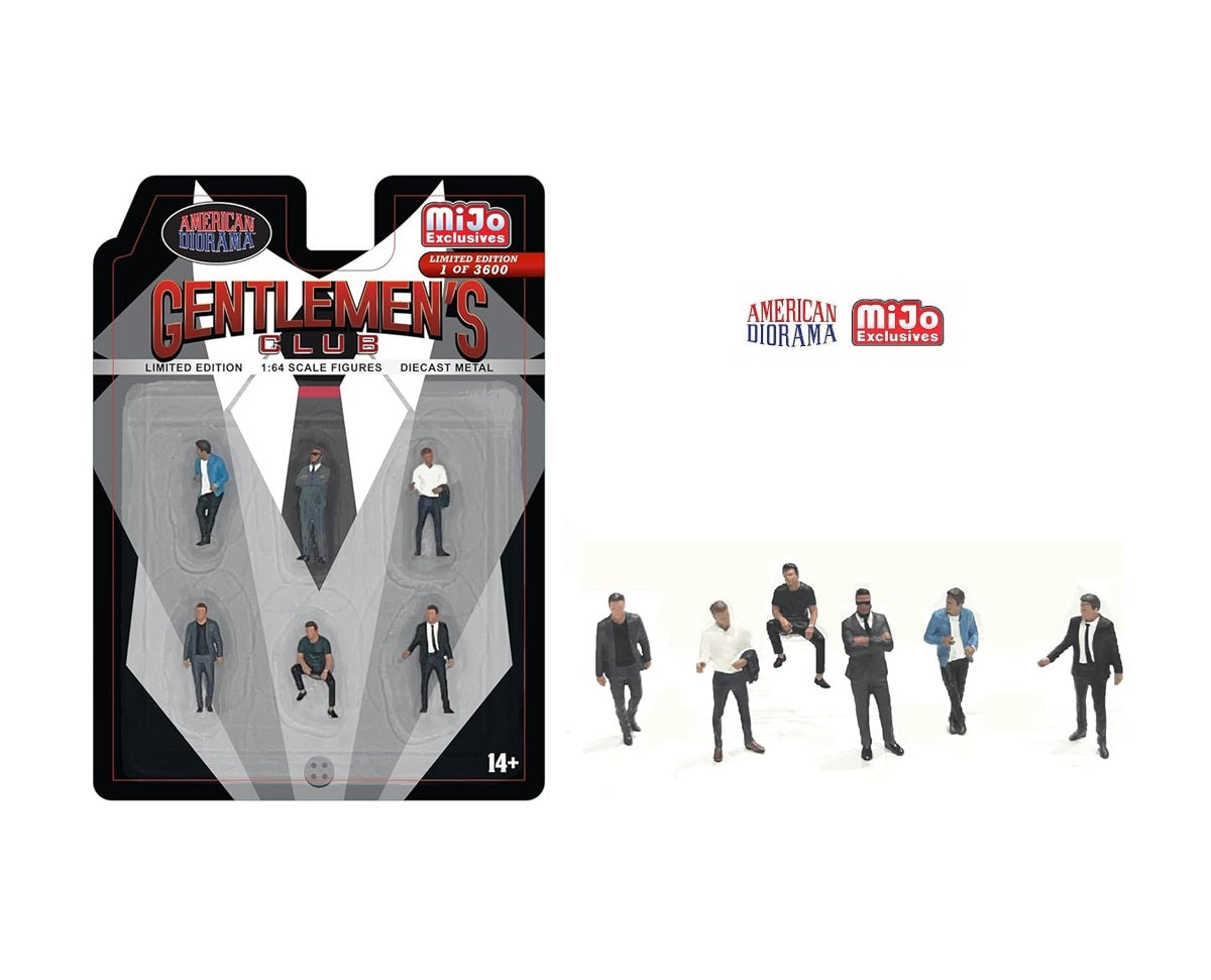 "Gentlemen's Club" 6 piece Diecast Set Cars Not Included - American Diorama - Scala 1/64 AD-64528MJ
