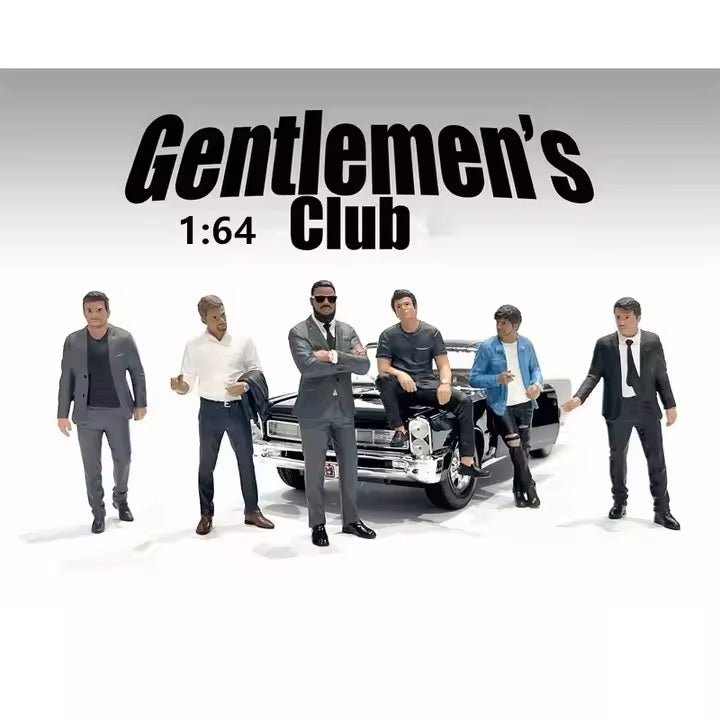 "Gentlemen's Club" 6 piece Diecast Set Cars Not Included - American Diorama - Scala 1/64 AD-64528MJ