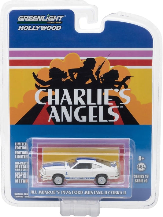 Jill Munroe's (Farrah Fawcett) 1976 Ford Mustang II Cobra II Los ángeles de Charlie - Greenlight - Escala 1/64