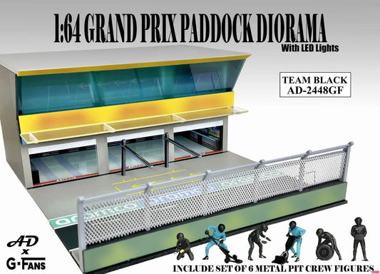 American Diorama - Team Black Grand Prix Paddock diorama with figures and led lights - Scala 1/64 AD-2448GF
