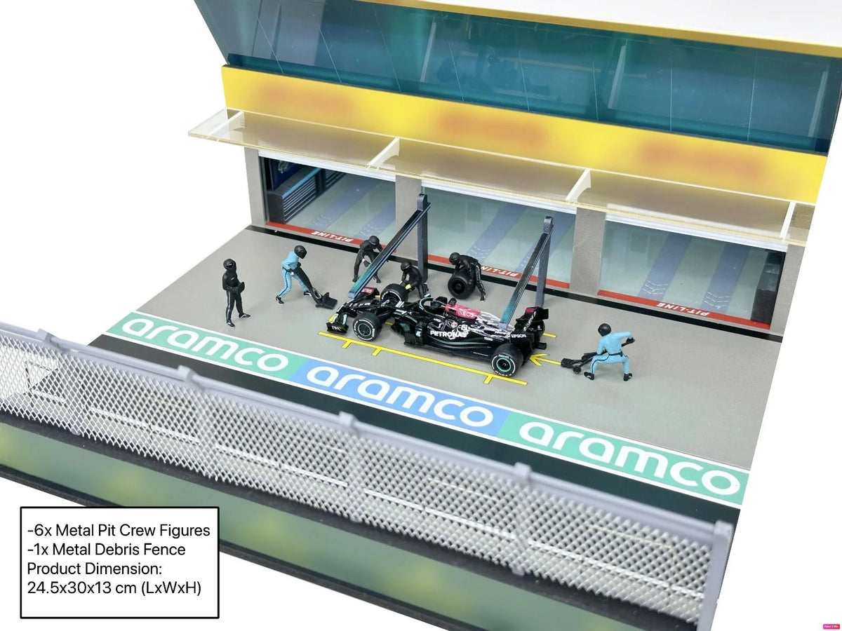 American Diorama - Team Black Grand Prix Paddock diorama with figures and led lights - Scala 1/64 AD-2448GF