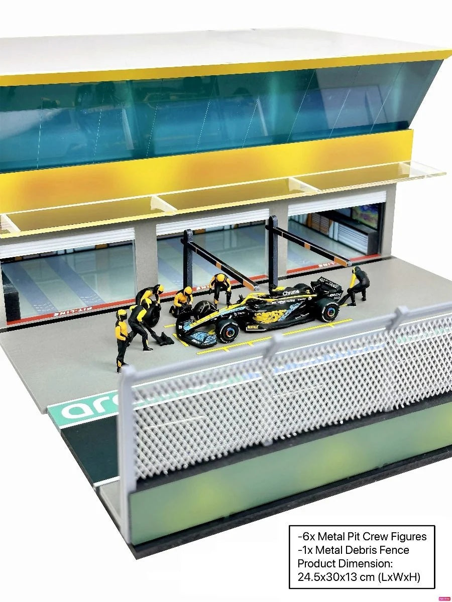 American Diorama - Team Orange Grand Prix Paddock diorama with figures and led lights - Scala 1/64 AD-2445GF