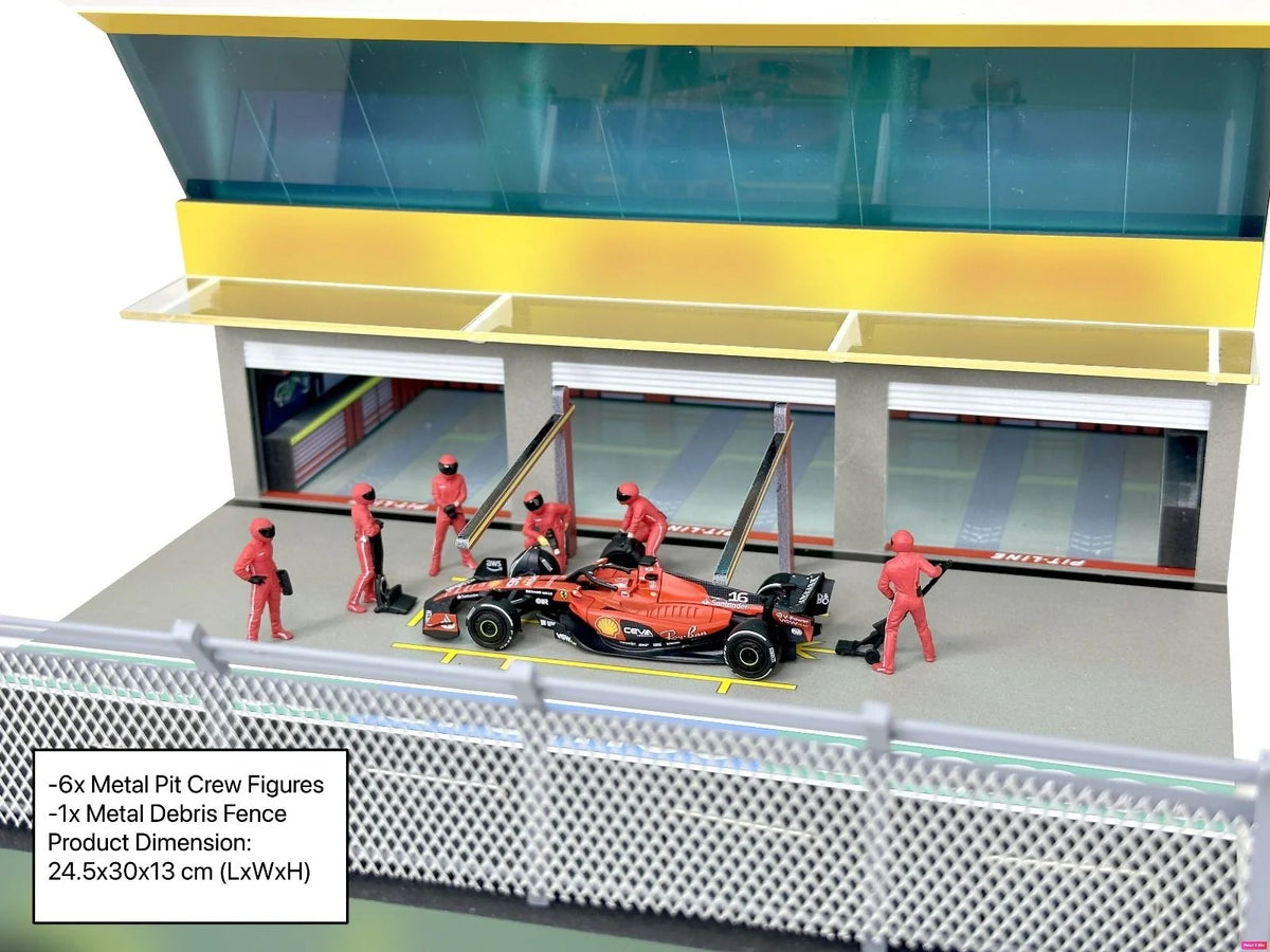 American Diorama - Team Red Grand Prix Paddock diorama with figures and led lights - Scala 1/64 AD-2447GF