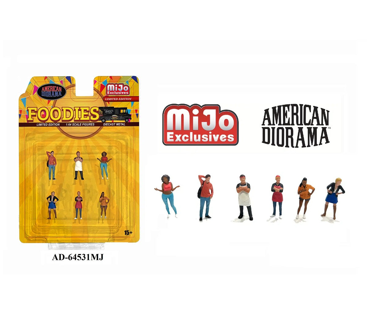 "Foodies" 6 piece Diecast Set Cars Not Included - American Diorama - Scala 1/64 AD-64531MJ