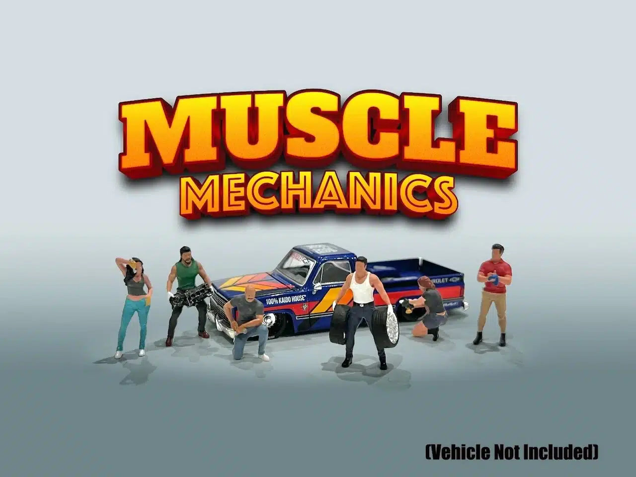 "Muscle Mechanics" Set Figure of 6 Pieces Limited Edition MiJo Exclusives - American Diorama - Scala 1/64 AD-2417MJ