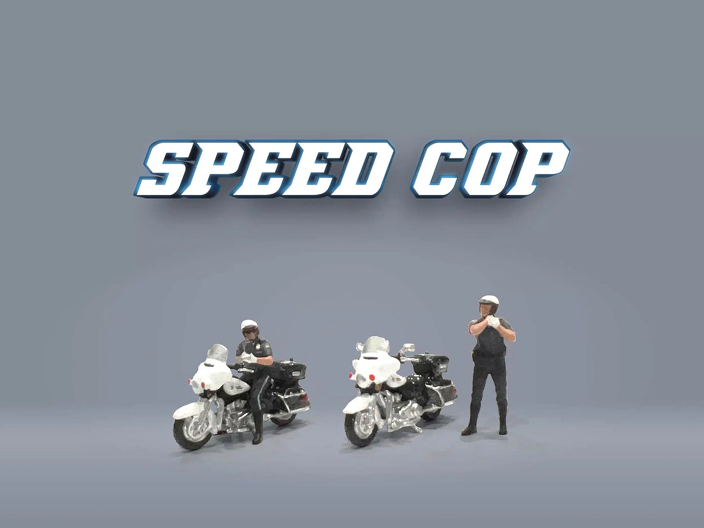 "Speed Cop" Police Motorcycles Set Figure of 4 Pieces Limited Edition MiJo Exclusives - American Diorama - Scala 1/64 AD-64530MJ