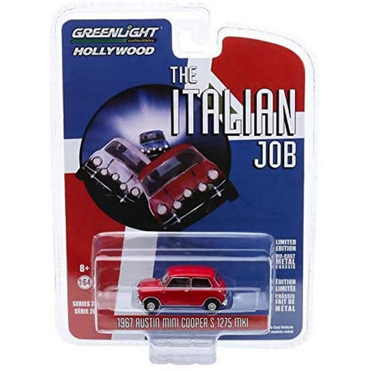 1967 Austin Mini Cooper S 1275 MKI Red The italian Job - Greenlight - Scala 1/64