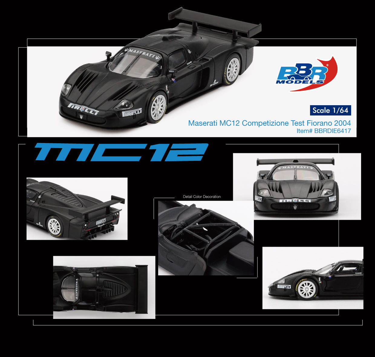 Maserati MC12 Competizione Test Fiorano 2004 - BBR Models - Scala 1/64 BBRDIE6417